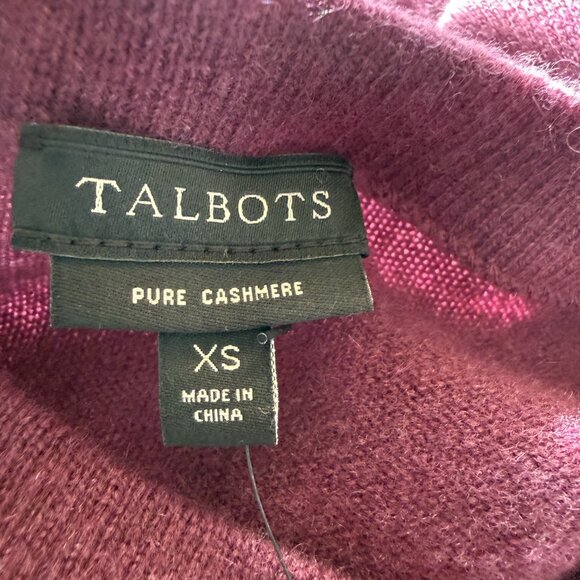 Talbots cashmere burgundy 3/4 sleeve pullover sweater women's size XS - Picture 6 of 10